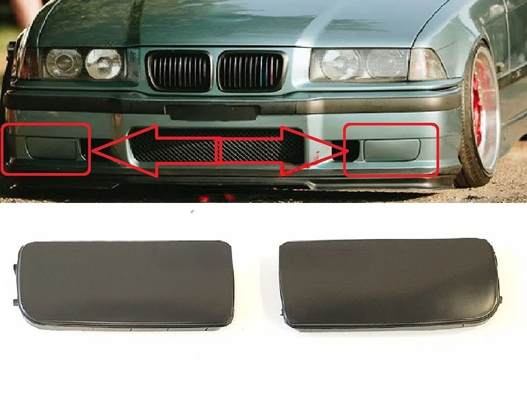 

1pcs Car Front Fog Light Hole Cover Cap for BMW E36 3-Series 320i 323i 325i 328i Black Plastic Auto Accessories