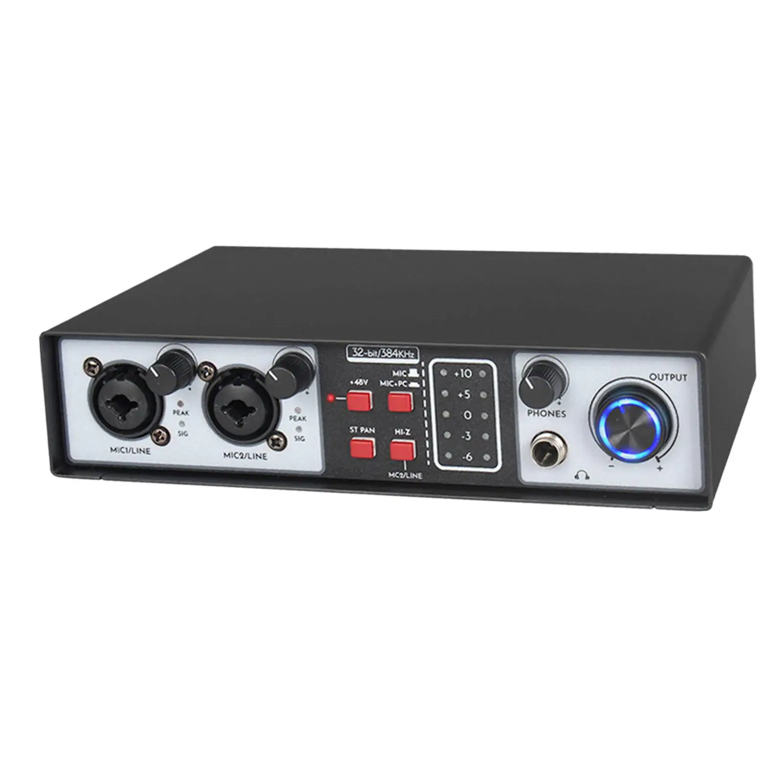 2 in 2 Out Audio Mixer DJ Mixer Driver Free Stable Digital Mixer 48V Mixer for Stage Family KTV Music