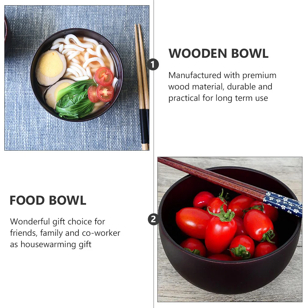 

1Pcs Jujube Wood Bowl Premium Quality Smooth Surface Household Food Container Rice Salad Soup Serving Bowl Green Living