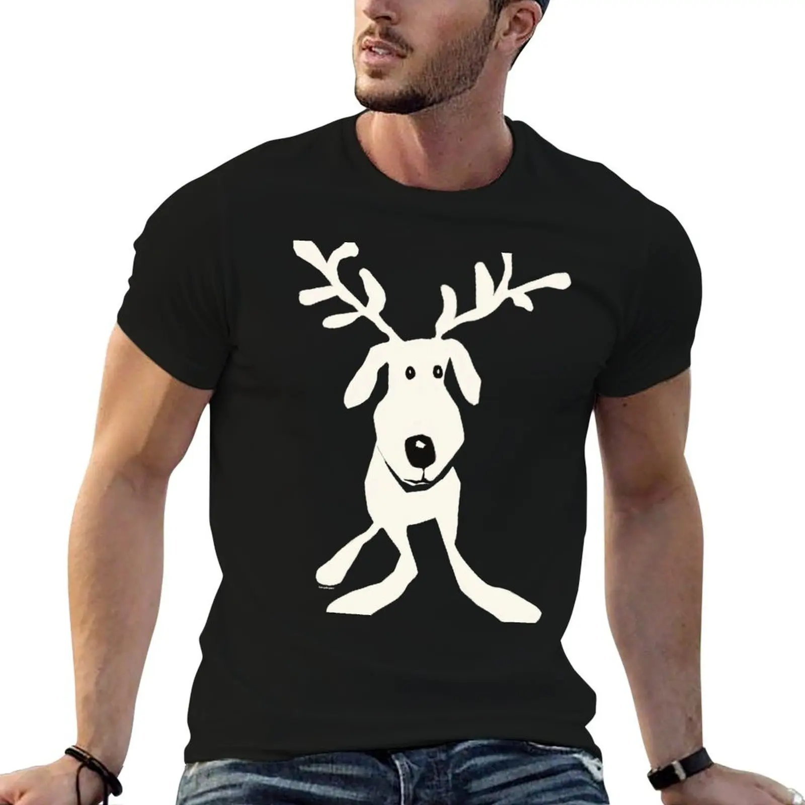 

Reindog T-Shirt t shirt man plain man t shirt cotton T-Shirt