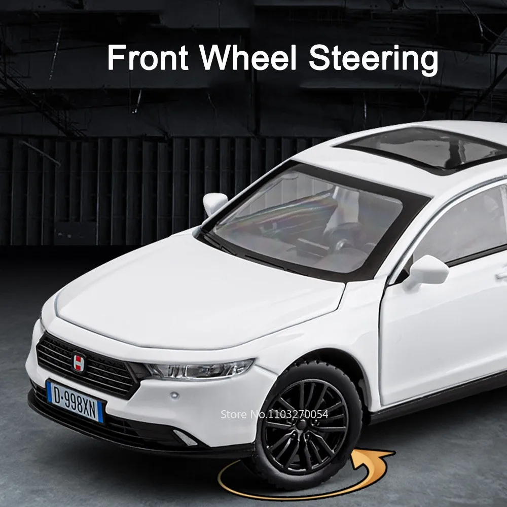 Modèle de voiture Honda Accord CIVIC TYPE-R, jouets en alliage moulé sous pression, 6 portes ouvertes, son et lumière, jouets à tirer, cadeaux d'anniversaire pour enfants, 1/32