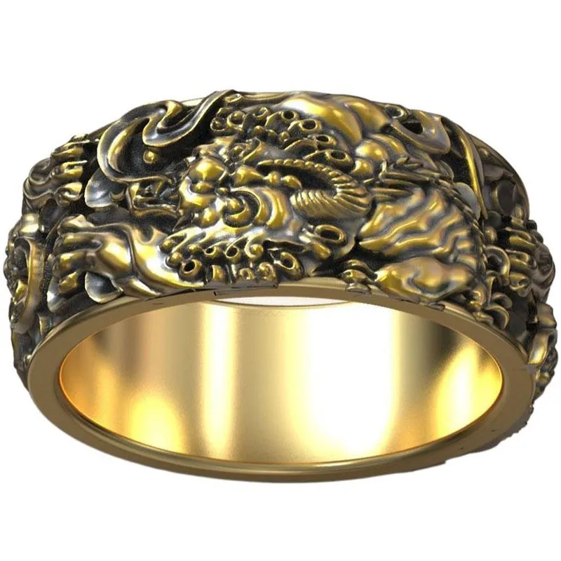 

12g Chinese Tiger Traditional Ornament Wedding Customized 925 Solid Sterling Silver Rings Many Sizes 6-13