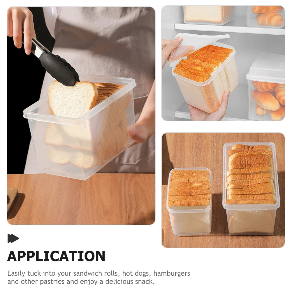 

2Pcs Transparent Bread Box for Homemade Bread Clear Storage Container Kitchen Supplies
