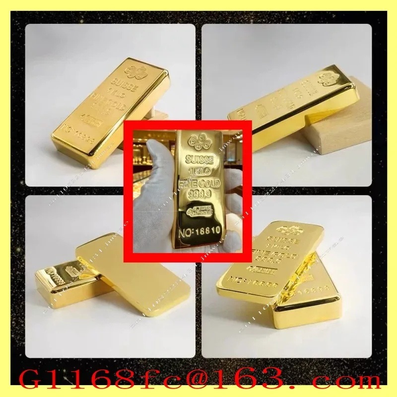 Simulated Swiss Gold Bar Sample, Gold Brick Model, Prop Sample, Jewelry Store Display Item, Anti-theft