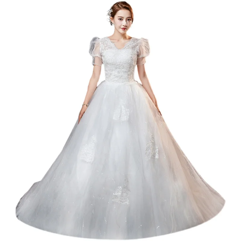 

Wedding Dress New Bride Plus Size Lace Up Wedding Dresses Vestido Novia Ball Gowns