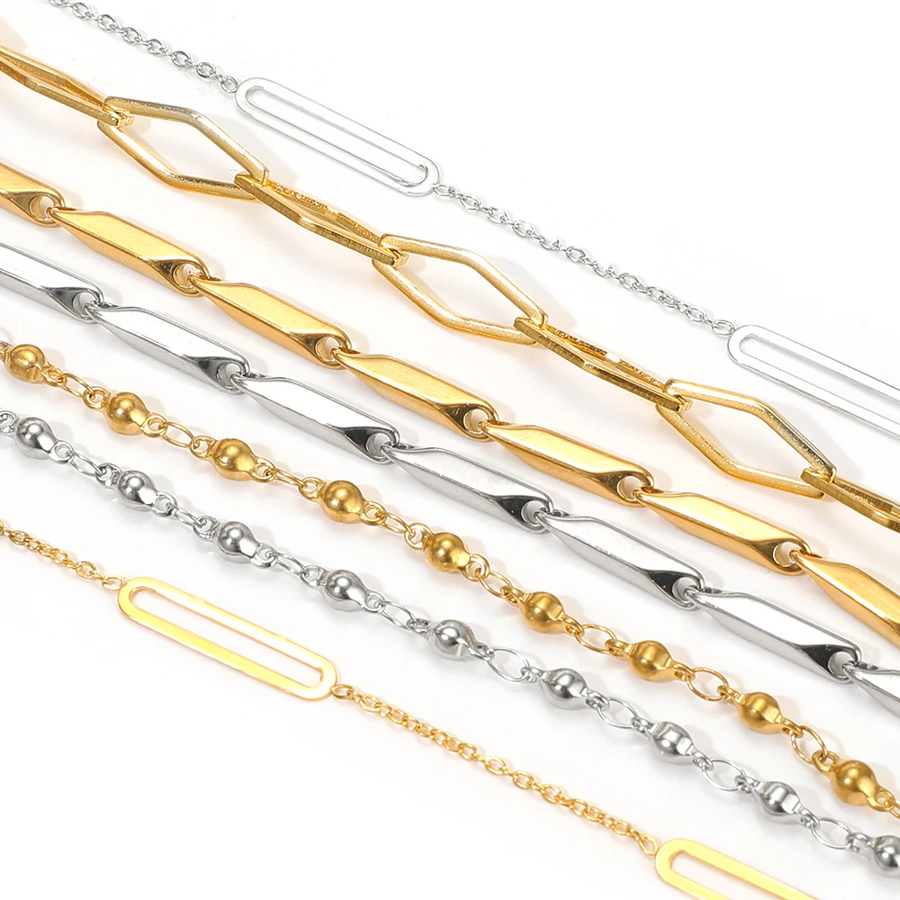 1 Meter Edelstahl-Goldperlenketten für DIY-Schmuckherstellung, Ohrringe, Armbänder, Halsketten und Körperketten – Detail 3