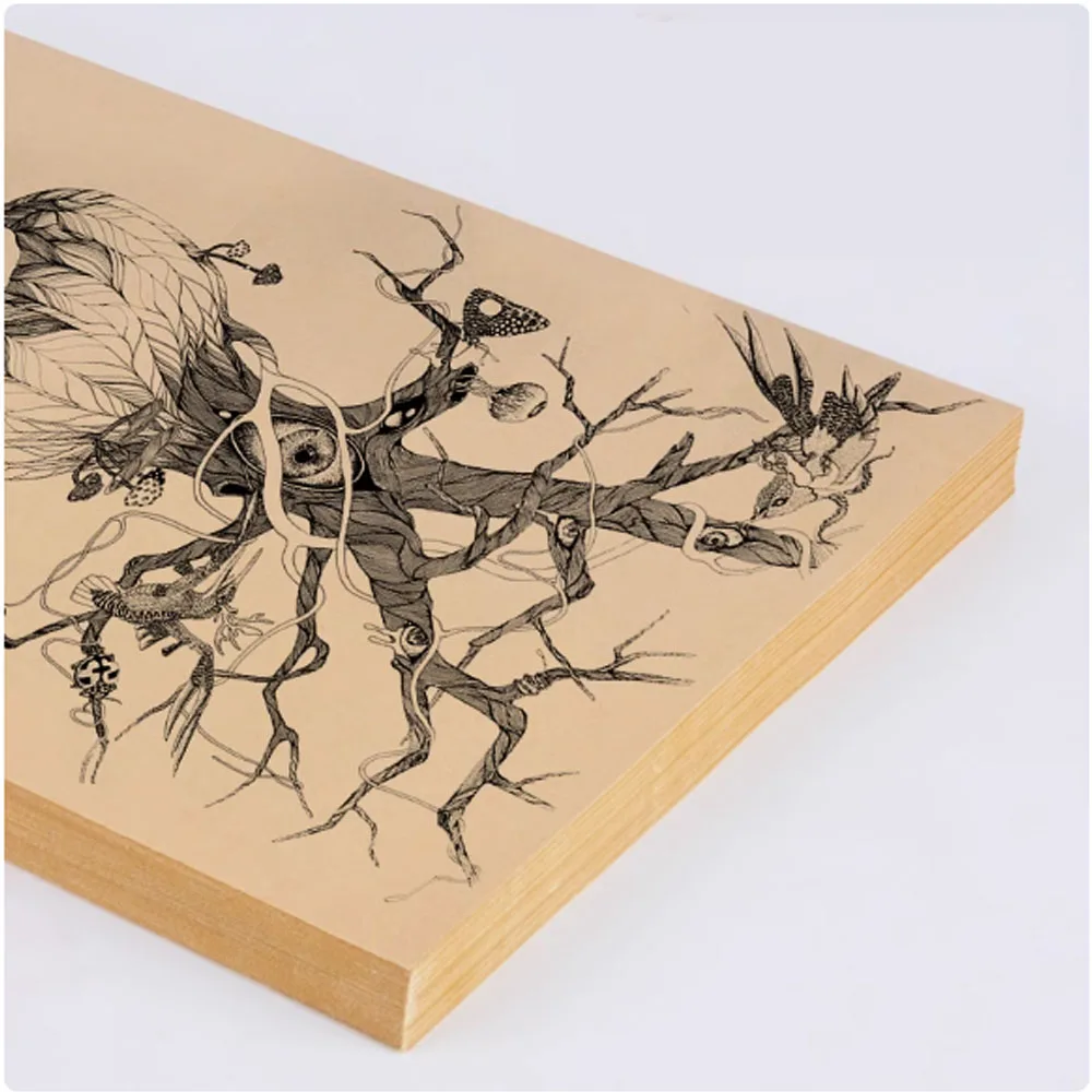 50 Sheets Adhesive Kraft Paper A 4 Printing Paper Label Back Adhesive Sticker Light Color Handwritten Laser Inkjet