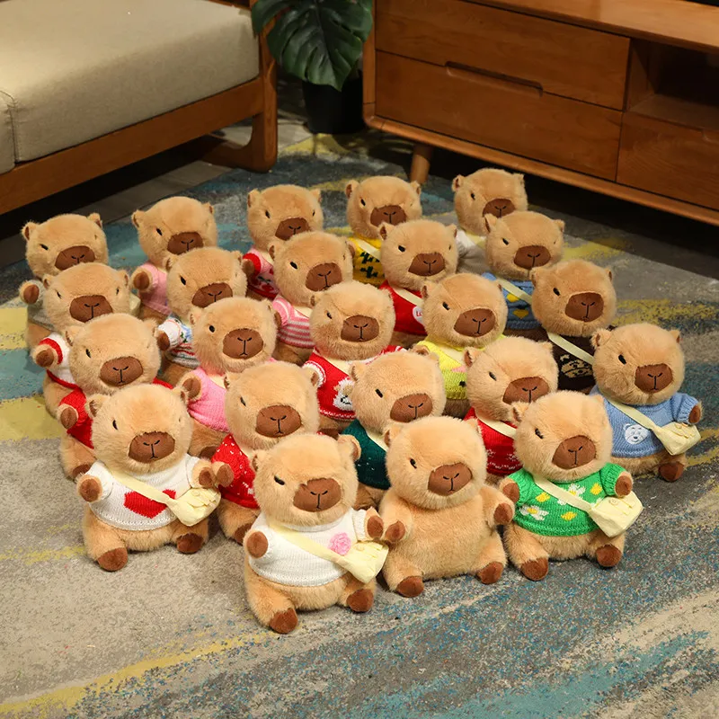 Kawaii Capybara Plush Toys Cartoon Animal Creative Stuffed Dolls Lovely Home Decor Exquisite Birthday Gifts Can Change Clothes