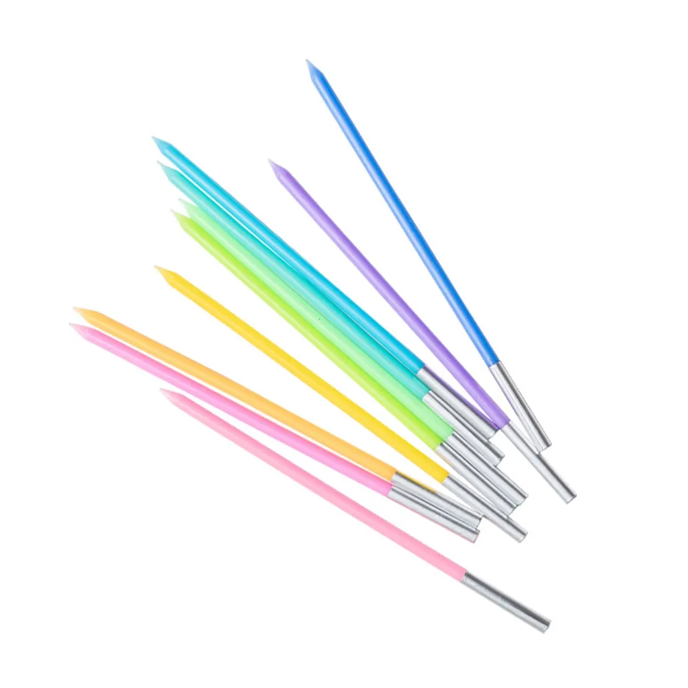 Bougies colorées pour gâteau, 50 pièces, arc-en-ciel, décorations pour fête d'anniversaire, mariage, festival, non toxiques, biodégradables, flamme stable