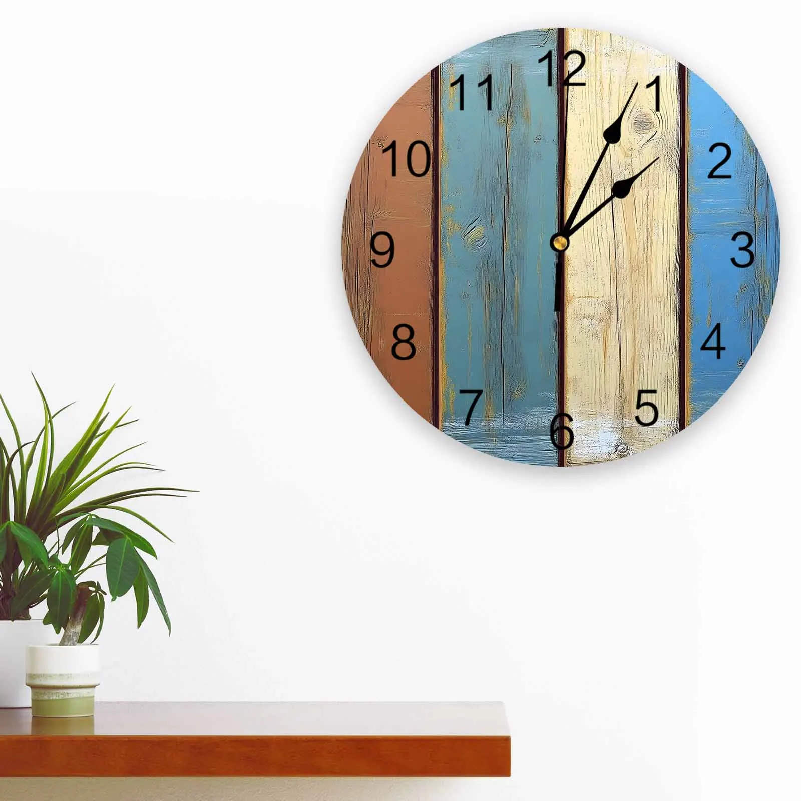 

Деревянные настенные часы в стиле ретро, большие современные круглые часы для кухни, столовой, бесшумные подвесные часы для спальни