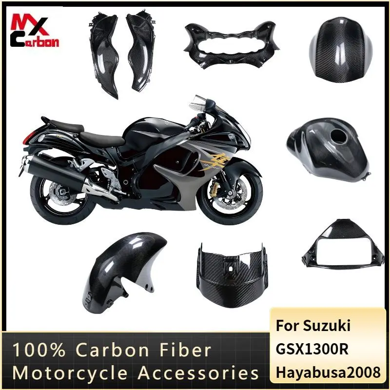 

For Suzuki GSX1300 R Hayabusa 2008 - 2020 100% 3K Carbon Fiber Fender Fuel Tank Side Panel Frame Cover Fairing Motorcycle