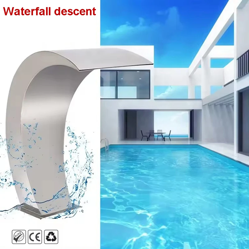 Spa Arcuate Garden Decoration 304 Stainless Steel 60x30cm cascade spillway waterfall Swimming Pool Water Curtain