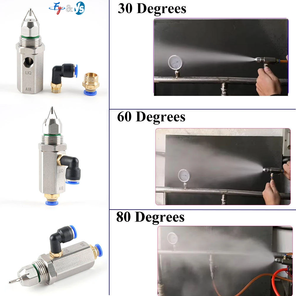 YS 304SS High Pressure Ultrasonic Atomizing Air Nozzle New Dry Fog Humidifier Dust Suppression Spray Cleaning Equipment Parts