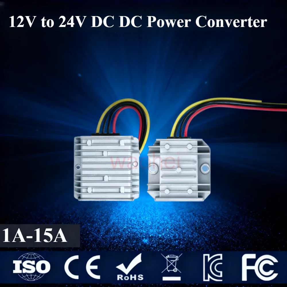 

12V to 24V 1A - 15A DC DC Step up Boost Power Converter Voltage Stabilizer Transformer Boost Regulator Supply Module for Car CE