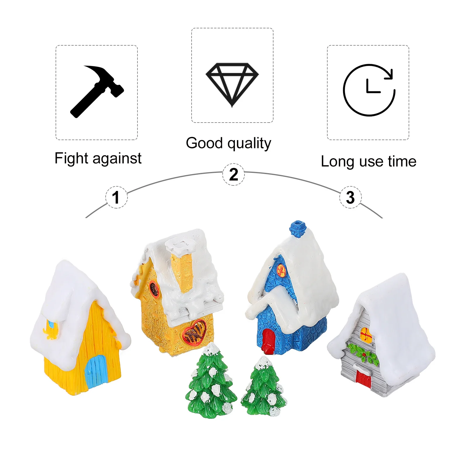 

6Pcs Festive Home Decor Resin Mini Ornaments for Christmas Interior Styling DIY Mini Landscape Craft Decoration Set