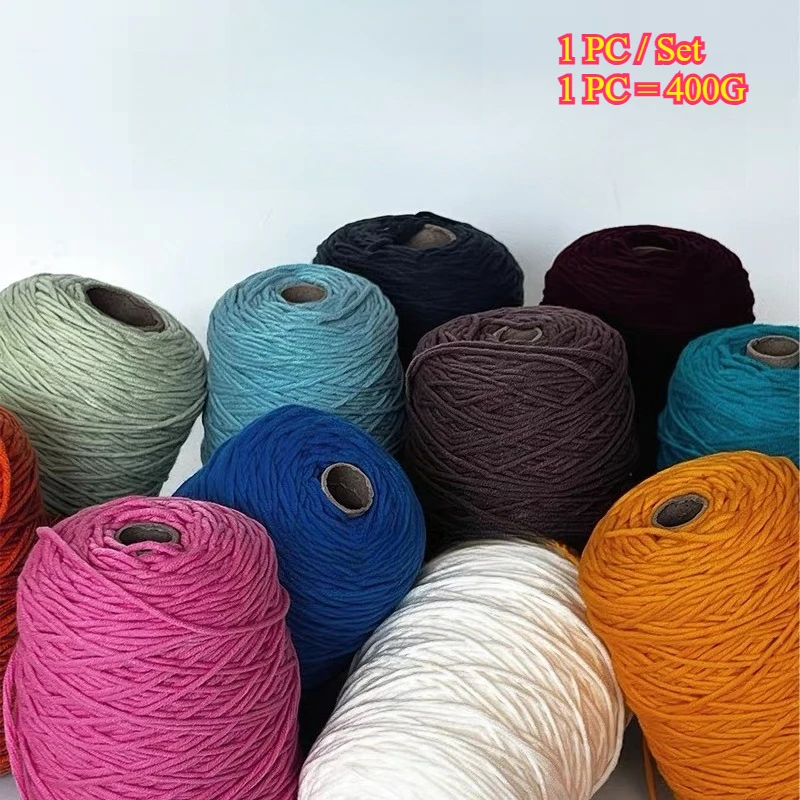 400g Tufting Yarn Milk Cotton Yarn For Poke Embroidery DIY Crafts Cushion Carpe Weaving Knitting Thread Customized Tufting Yarn
