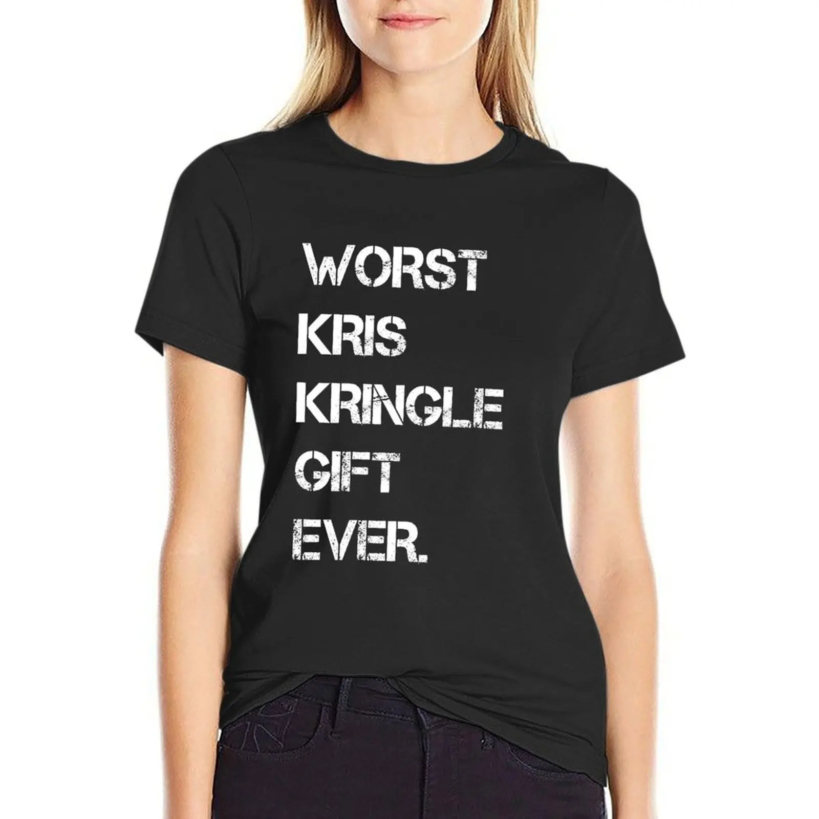 

Worst Kris Kringle gift ever T-shirt cute clothes kawaii clothes Women t-shirts