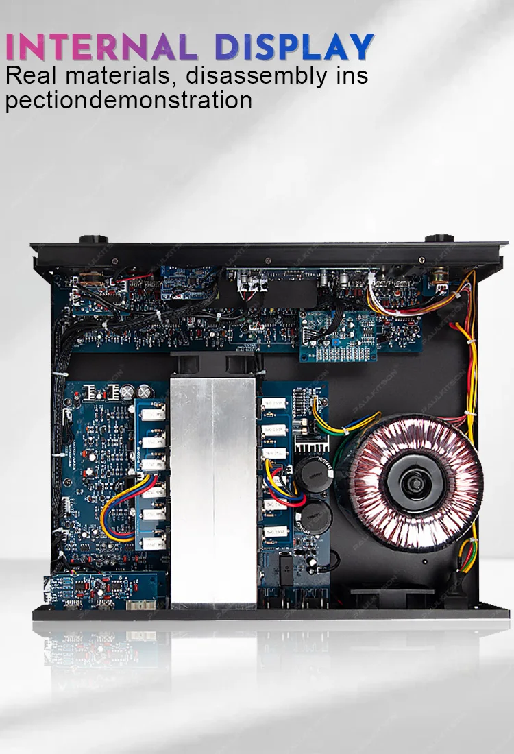 Paulkitson MA5000 Professioneller Leistungsverstärker 450W*2 48-Bit Digitaler Reverb-Chip Bluetooth USB SD-MMC-Karte LCD-Display für die Bühne – Detail 10
