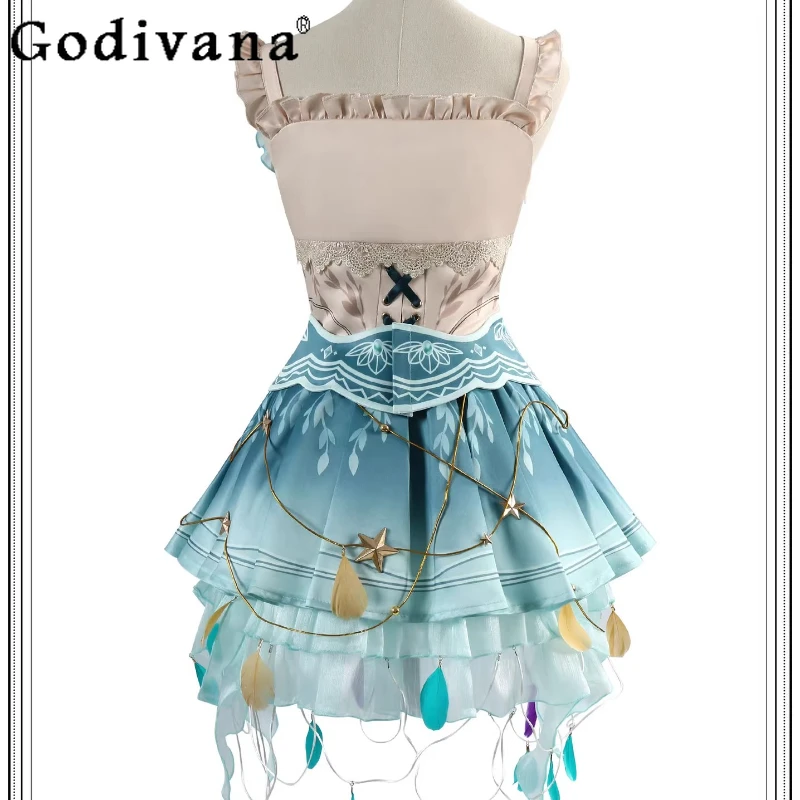 Identity V Female Dancer Dress Women Halloween Christmas Carnival Dress Cosplay Costume Girls Party Role Uniform Dress Set