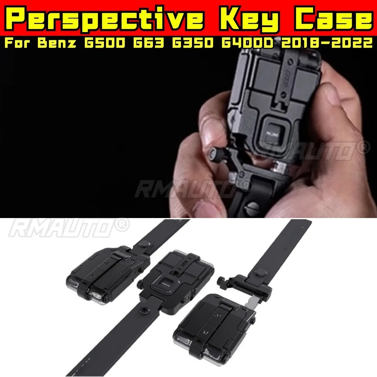 Key Fob Cover Protection Car Key Perspective Key Case Chin Body Kit For Benz G500 G63 G350 G400D 2018-2022 Car Accessories
