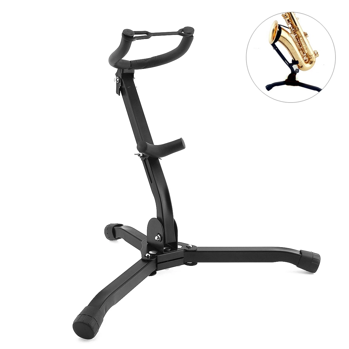 

Foldable Alto Tenor Saxophone Stand Sax Tripod Holder Metal Floor Stand Woodwind Instrument Accessories Tools 2 Types Optional