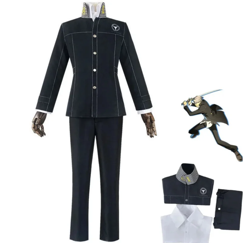 Anime Person Yasogami Yu Narukami Cosplay Costume Shin Megami Tensei P4 High School Uniform Coat Adult Man Carnival Suit