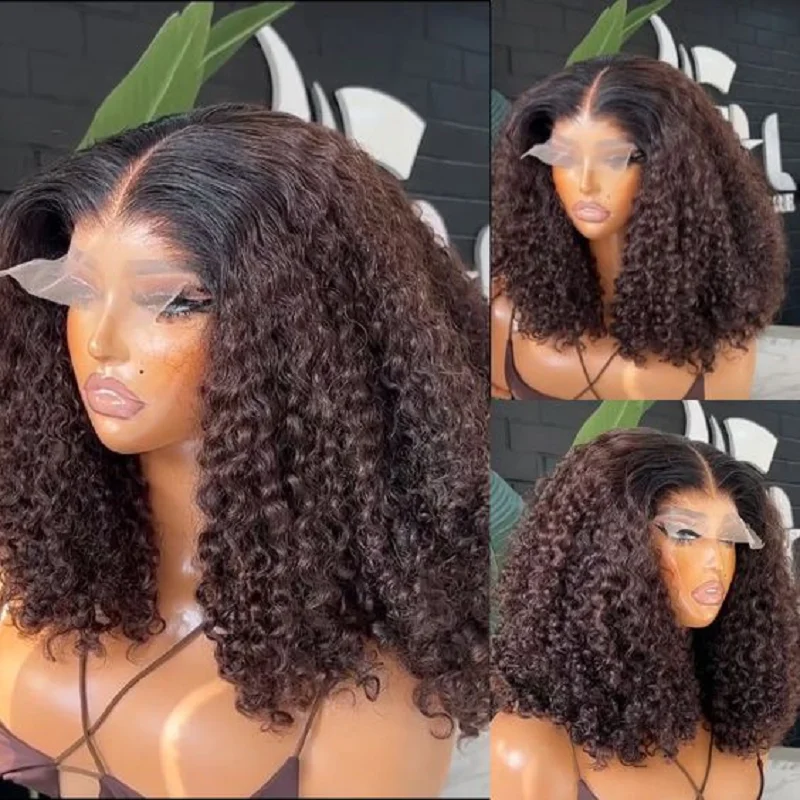 

Long Soft Black 26 inch 180 Density Deep Glueless Kinky Curly Lace Front Wigs For African Women Babyhair PrePlucked Daily