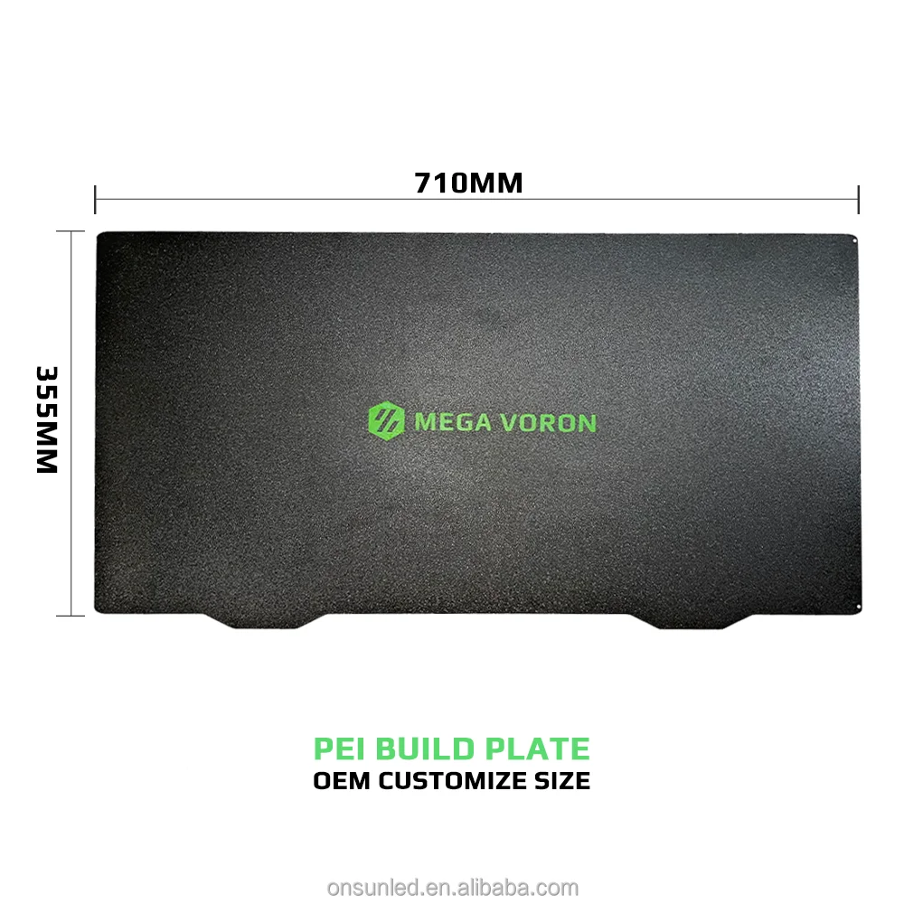 Mega Voron 355*710mm PEI Flex Plate Spring Steel Double Sided PEI Powder Coated Texture Sheet 3D Printing Build Surface,