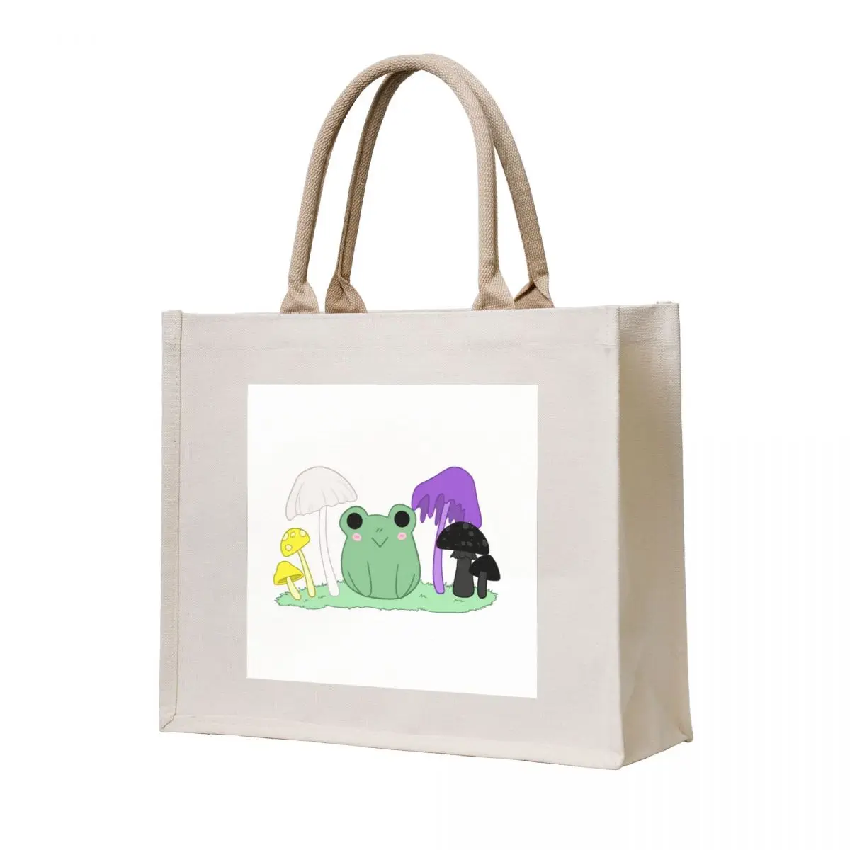 

Non-binary frog and mushrooms Tote Bag Large bags for women shopping trolley bag bag for beach Eco