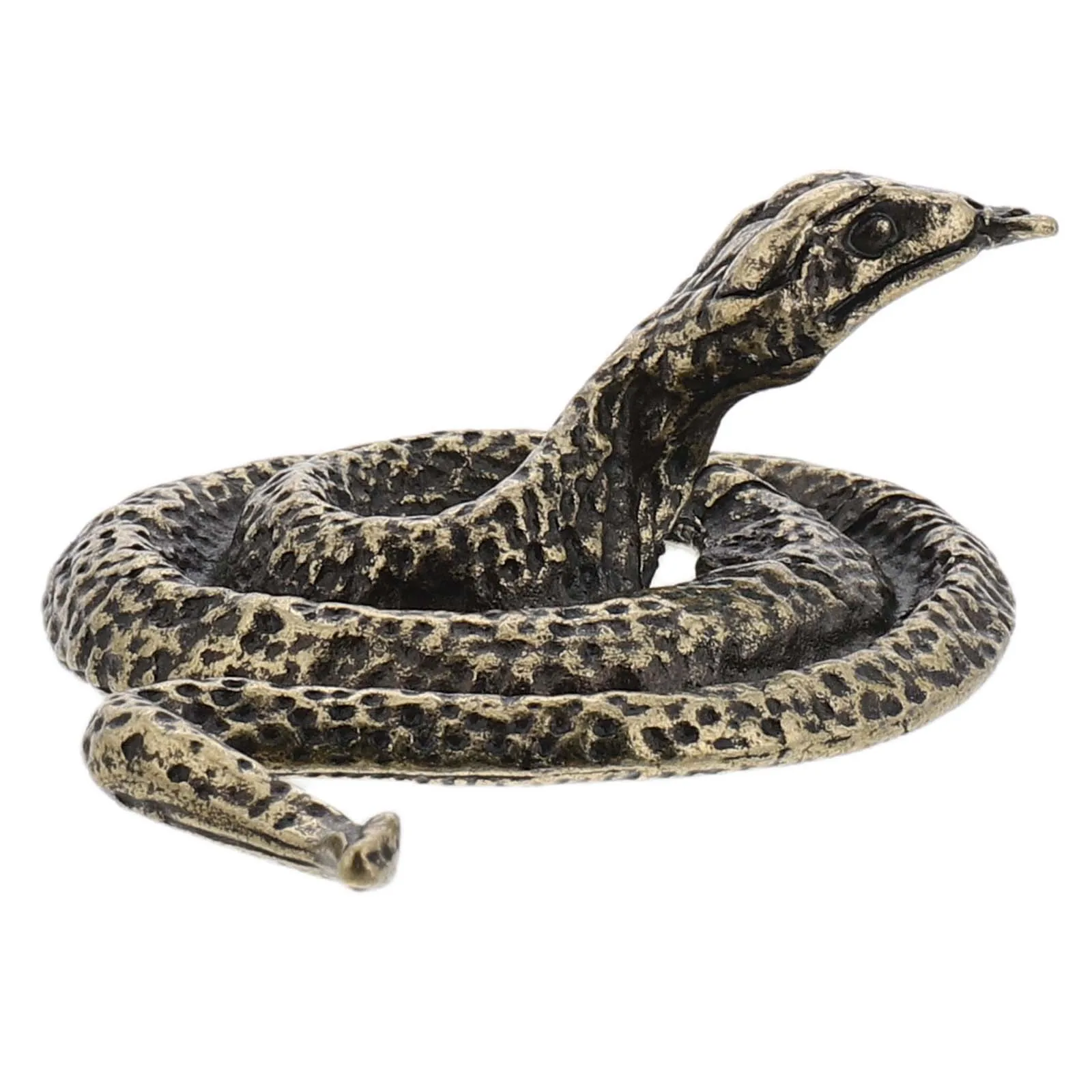 

Miniature Brass Snake Sculpture Solid Metal Ornament Desktop Decor Small Snake Figure for Home Office Halloween Decoration