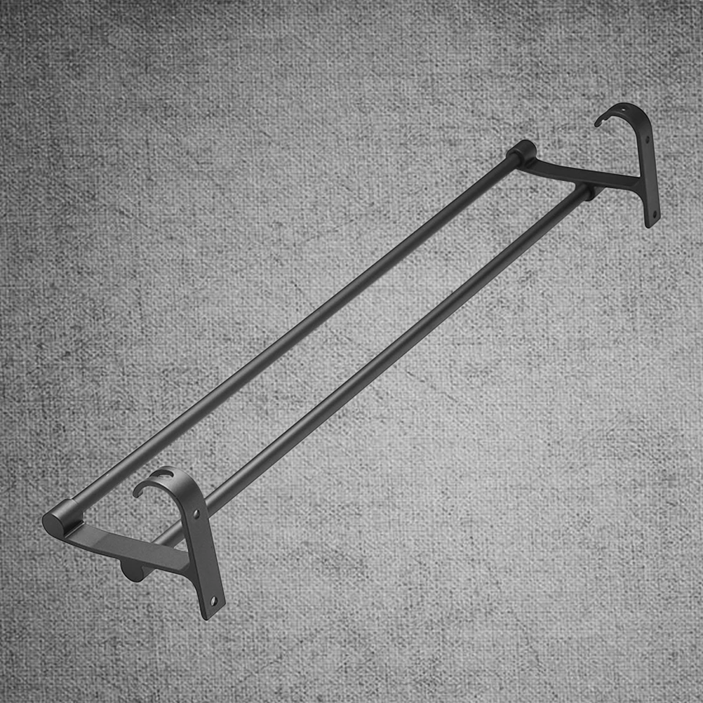 

Двойная вешалка для полотенец 48 см, крючки для ванной комнаты, черные аксессуары, стержни над дверью, стоячие