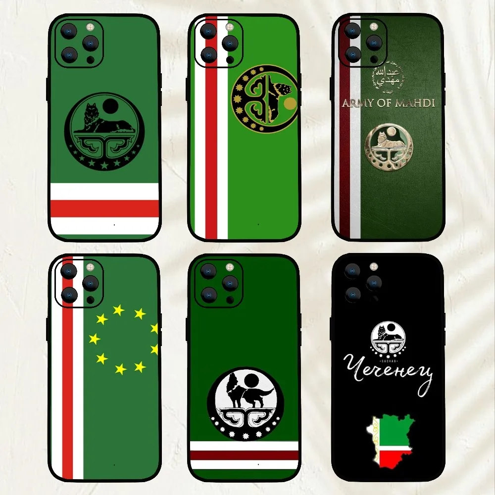 Chechen Flag  Phone Case For iPhone Mini 11 12 13 14 15 Pro XS Max X Plus SE XR Shell