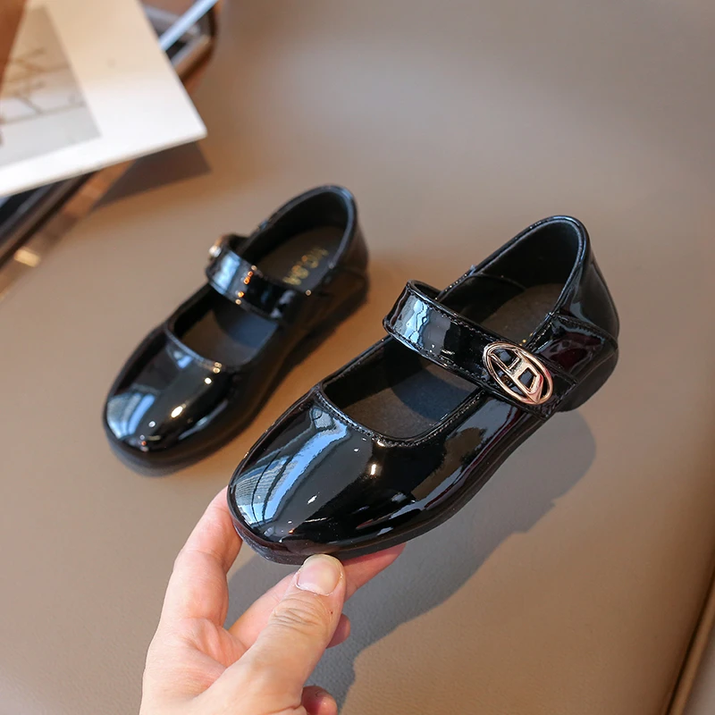 Girls Leather Shoes for Children Wedding Dress Princess School Shoes Kids Summer Bow-knot Black Student Sandals Korean Fashion