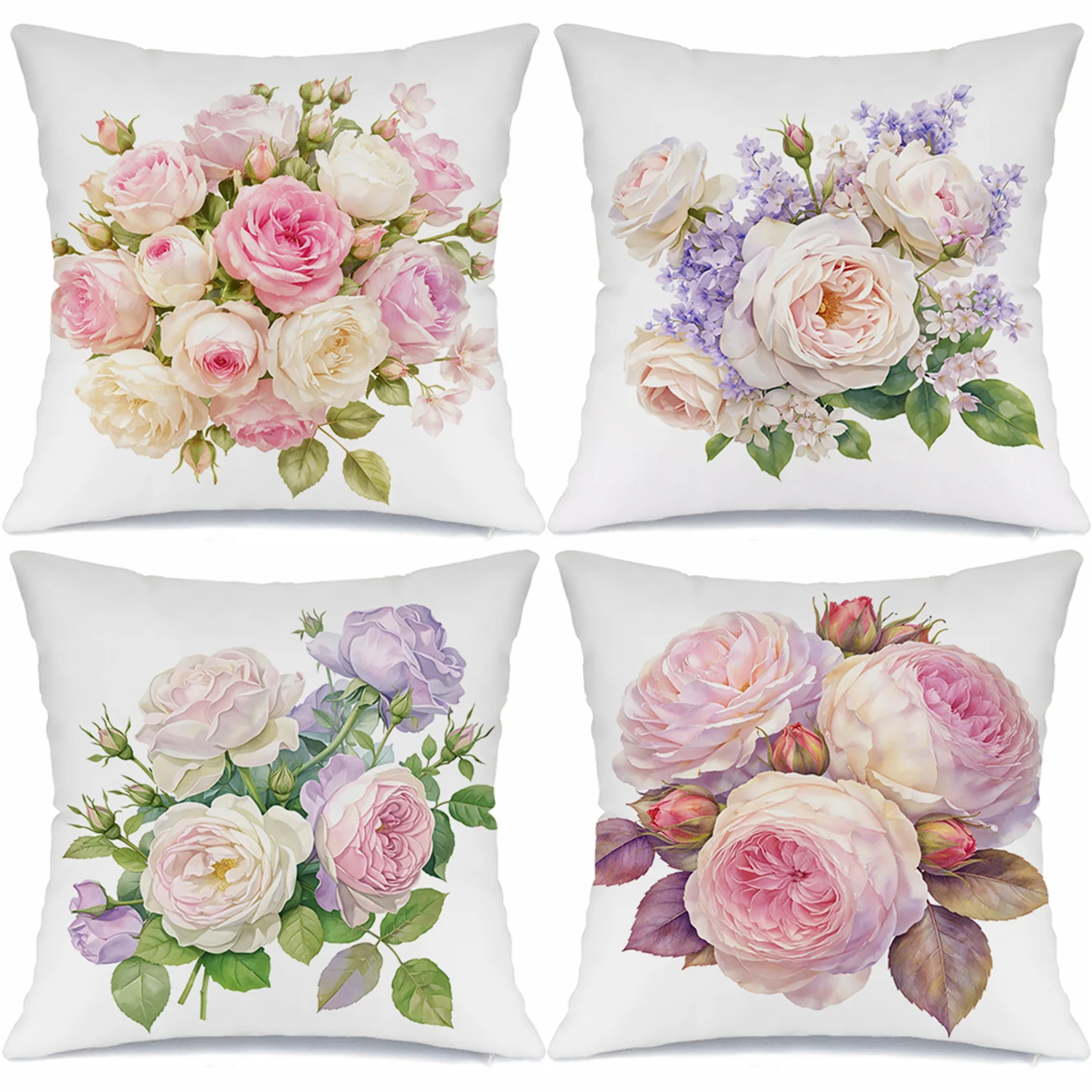 

Наволочка с цифровой печатью в розово-фиолетовой гамме, из короткого плюша, подходит для гостиных, спален, диванов, наволочка для декоративной подушки.