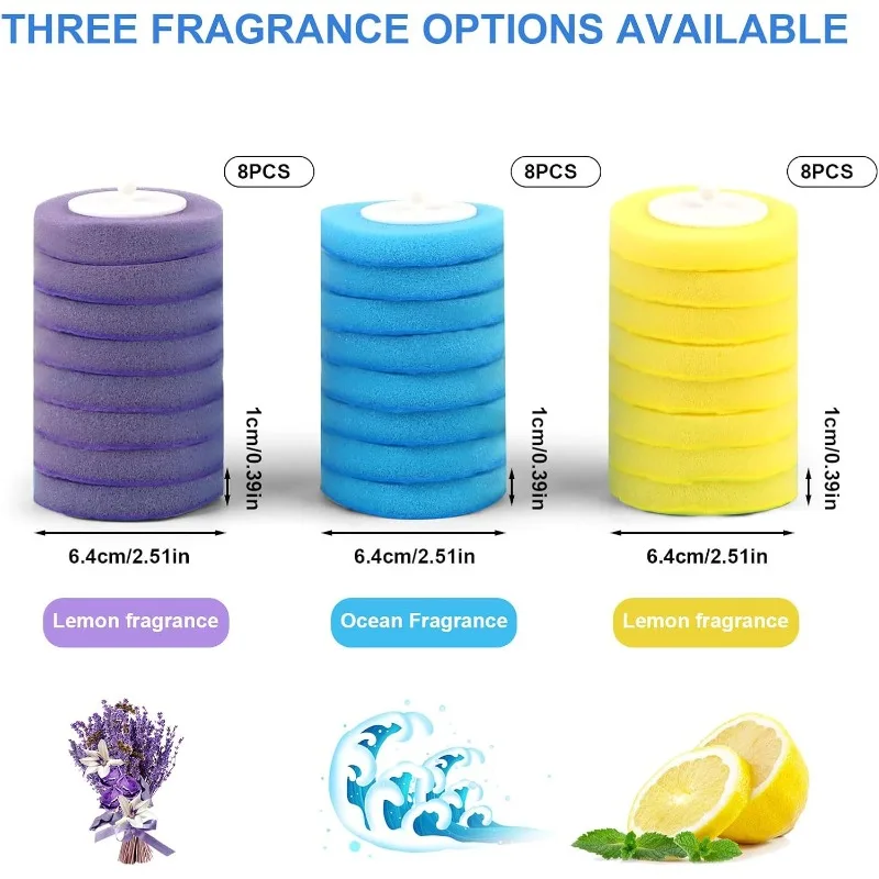 Disposable Toilet Brush Refills Foam Cleaning Sponges Heads No Dead Angle Toilet Brush Replacement 32PCS Bathroom Accessories