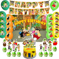 Dennis the Menace Theme Party Decorations Cartoon El Chavo del Ocho Backdrop Green Balloons Cake Topper Banner Kid Baby Gifts
