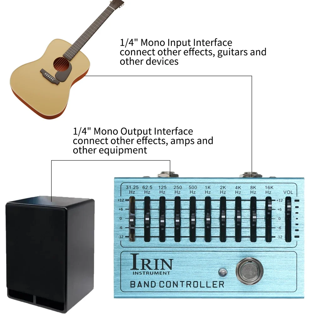 IRIN Guitar Pedal Effector 10-Band EQ Guitar Effect Pedal Mini Guitar Equalizer True Bypass Electric Guitar Bass Accessories