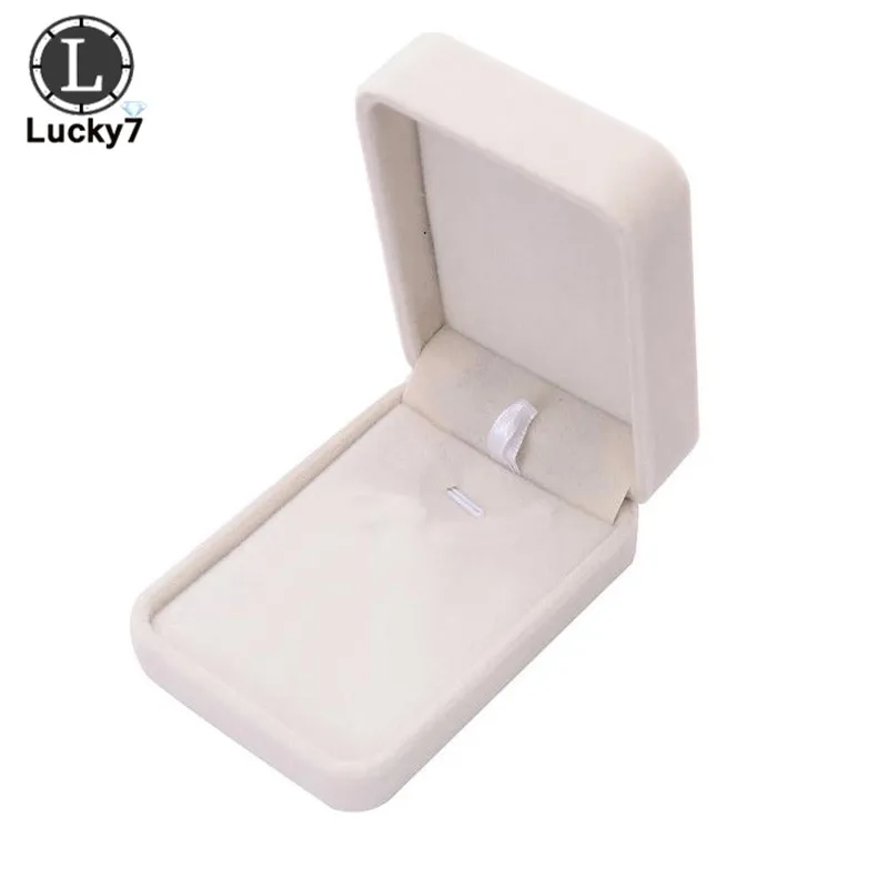 Beige Velvet Jewelry Display Case Luxury Wedding Ring Earrings Necklace Bracelet Storage Organizer Gift Set Box