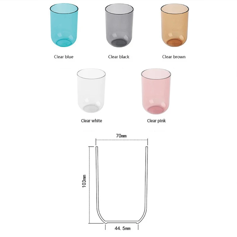 Nordic Style Plastic Mouthwash Cup Solid Colour Toothbrush Holder_voghion.com
