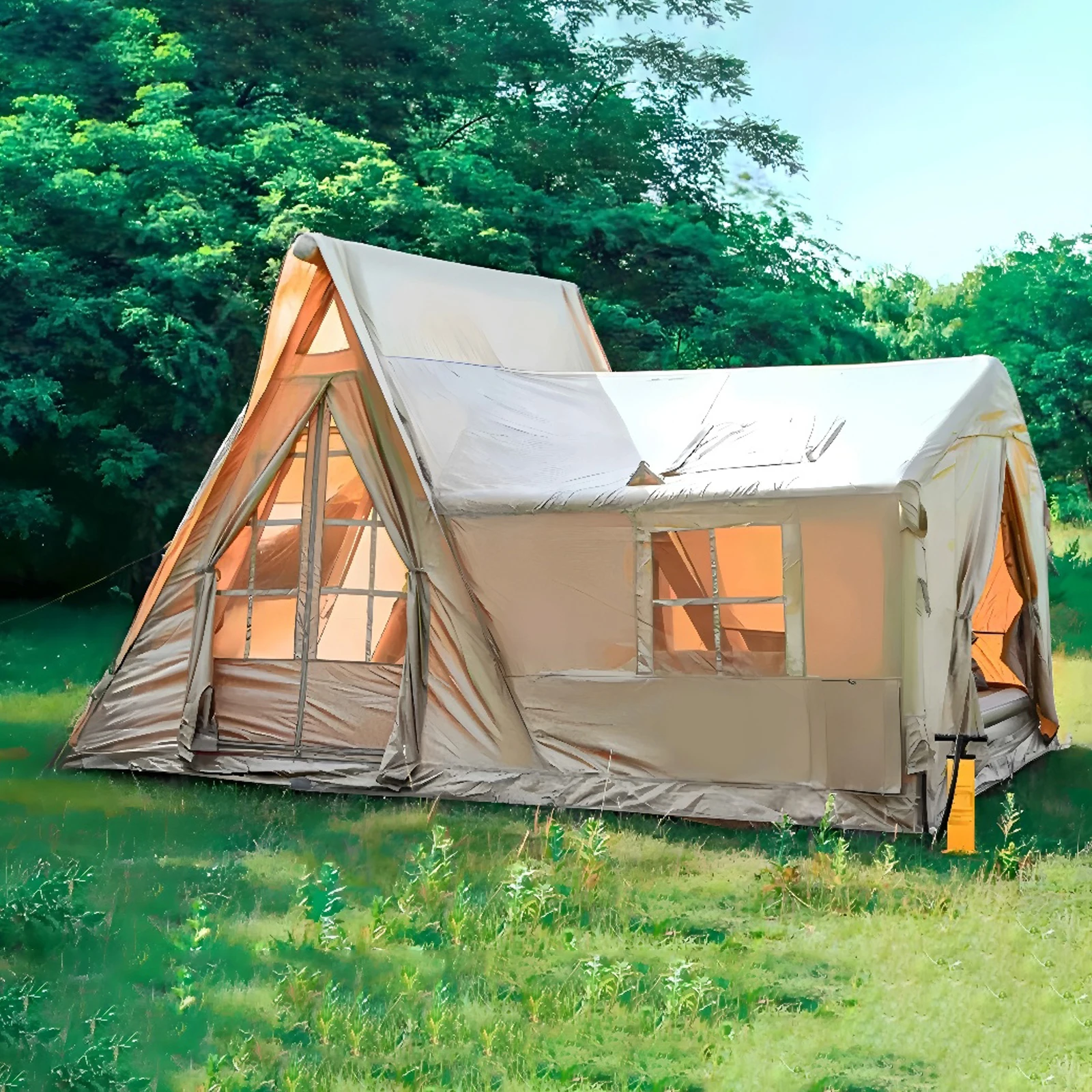 Ultimate Portable 420D Oxford Cloth Air Tent Waterproof Feature for Comfortable Retreat in Forest Camping