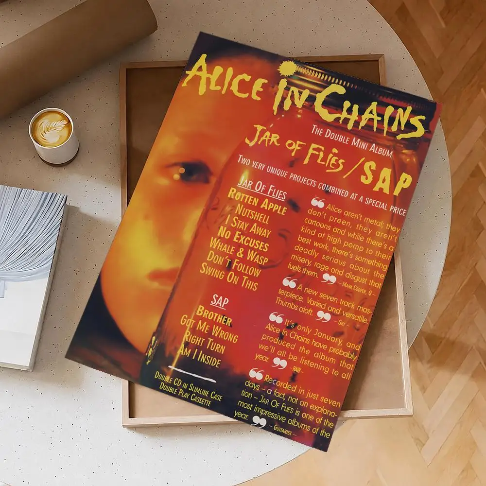 Band Alice In Chains Poster Selbstklebendes Wasserdichtes PP-Poster Kaffeehaus Bar Wandkunst Aufkleber Raumdekoration – Detail 5
