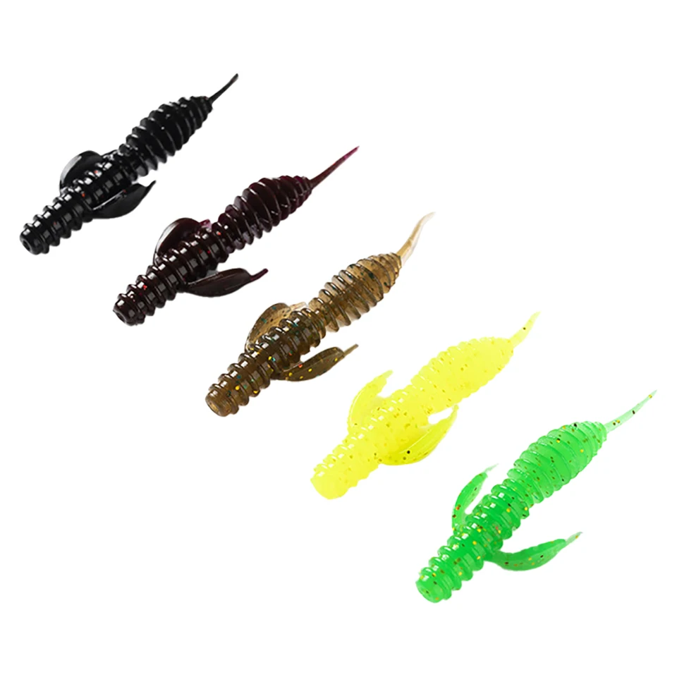 12PCS/LOT 6.2CM/1.6G Plastic Silicone Floating Soft Lures Swimbaits Freshwater Soft Worm Bait Mandarin Fish Bass Pesca Fishing