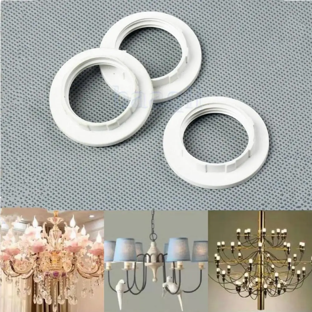 3Pcs Lampshade Collar Ring Thread E14 Plastic Lampshade Collar Ring Thread Lamp Light Shade Accesories Bulb Holder Adapter