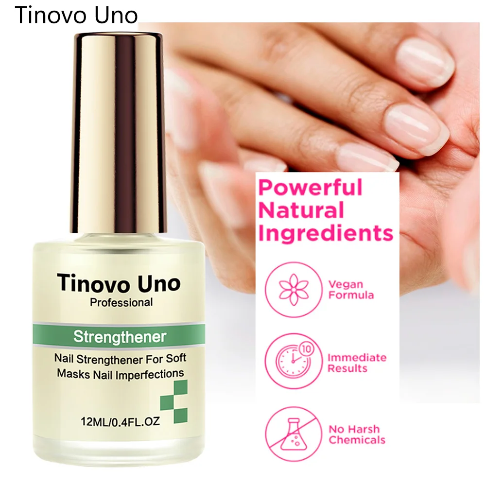 Tinovo Uno Nail Strengthener Treatment for Soft Damaged Nails Masks Nail Imperfections 12ML Keratin Cuticle Oil Conditioner Care