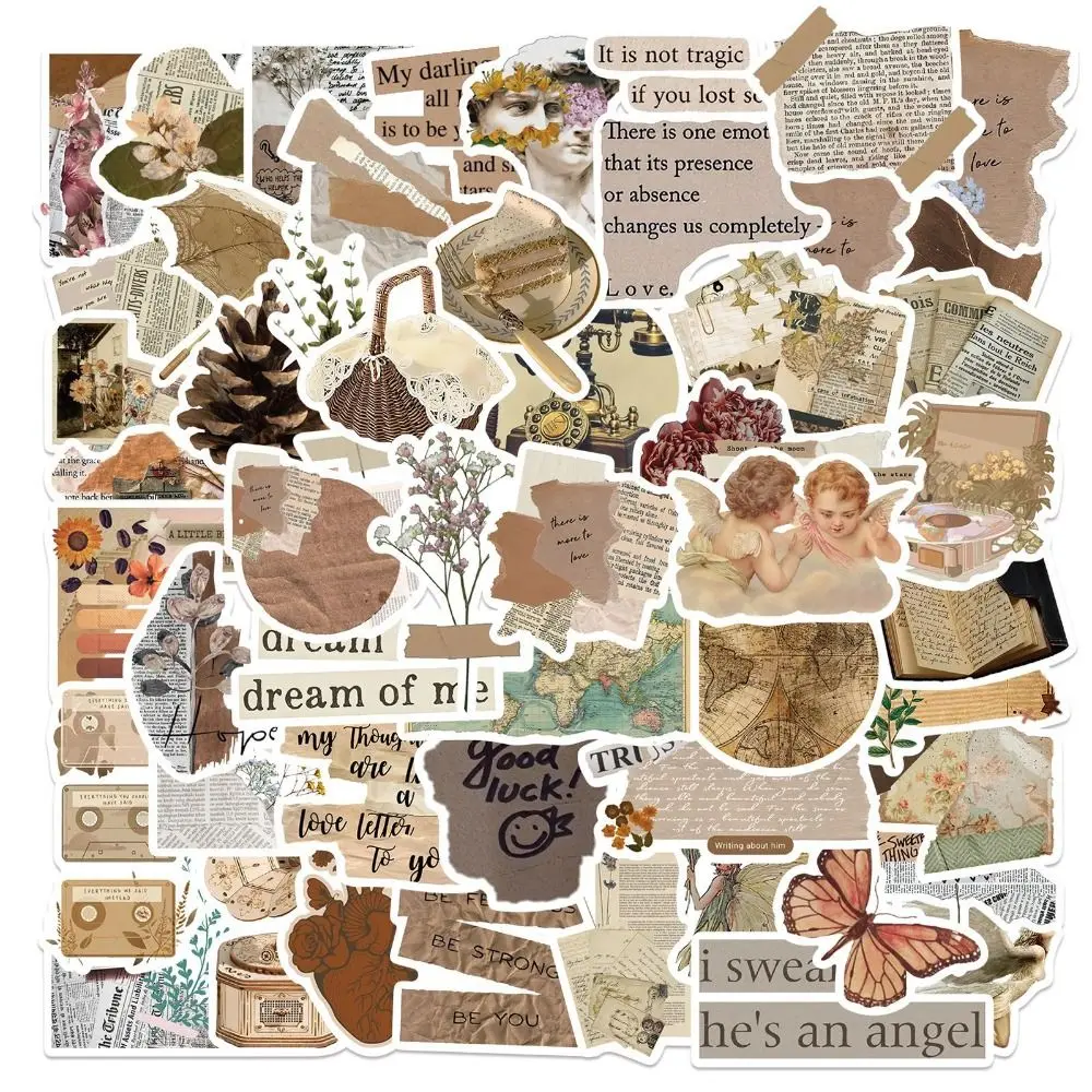 DIY rzemiosło Vintage wspomnienia naklejki samoprzylepne wodoodporne naklejki Graffiti zabawki dla dzieci dekoracyjne Retro naklejki na pamiętnik księga gości