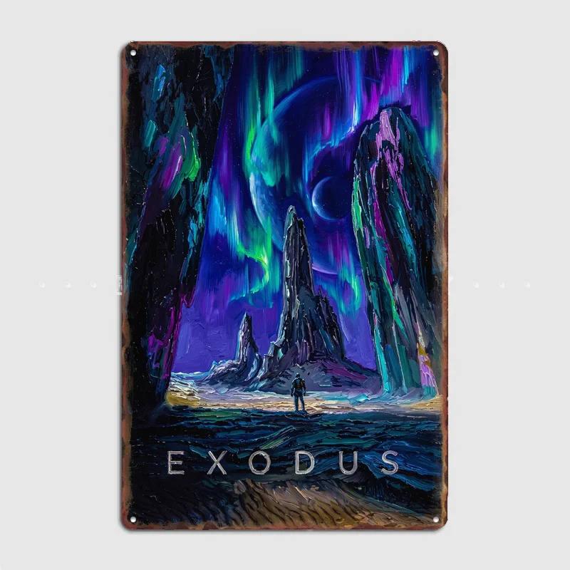 Exodus Space Exploration Art Metal Posters Sign Bar Club Custom Pub Bedroom Indoor Wall Decor Tin Room Decoration Home Decor