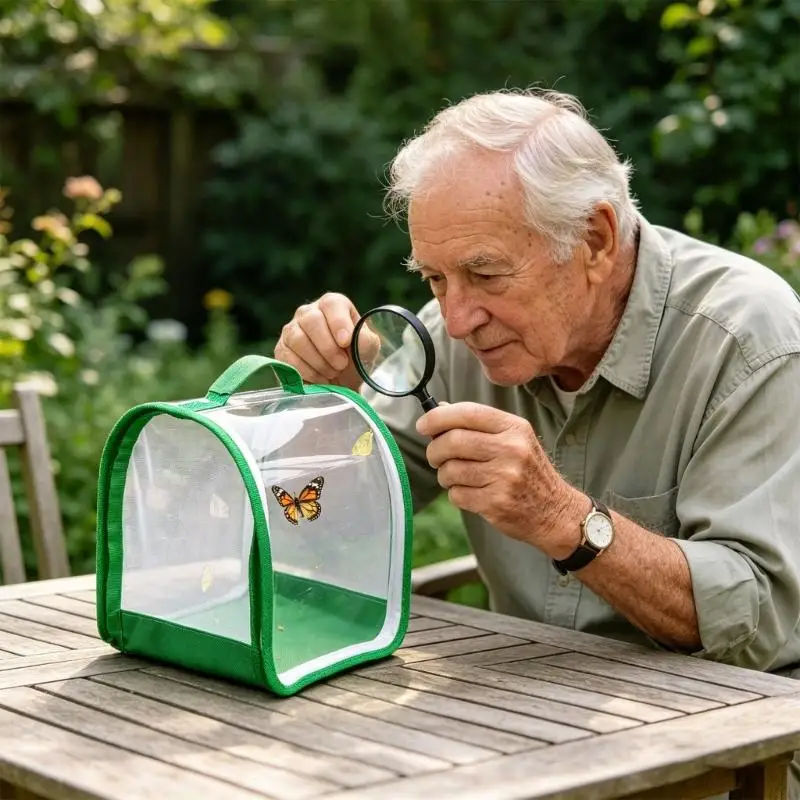 Portable Viewable Insect Cage For Butterfly Observation And School Projects 37JD