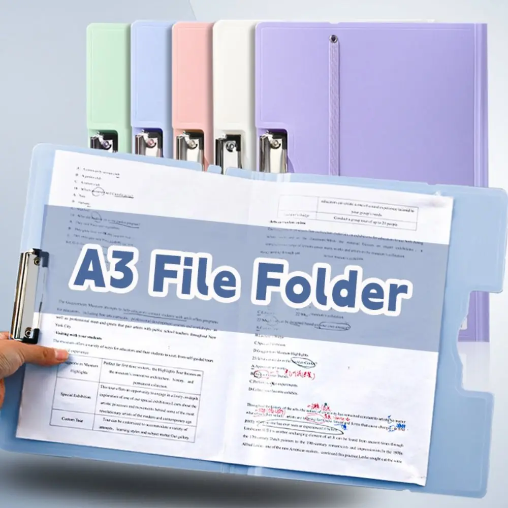 

Creative Strap Design A3 File Folder Multifunction Exam Paper Storage Clip Clipboard Stationery