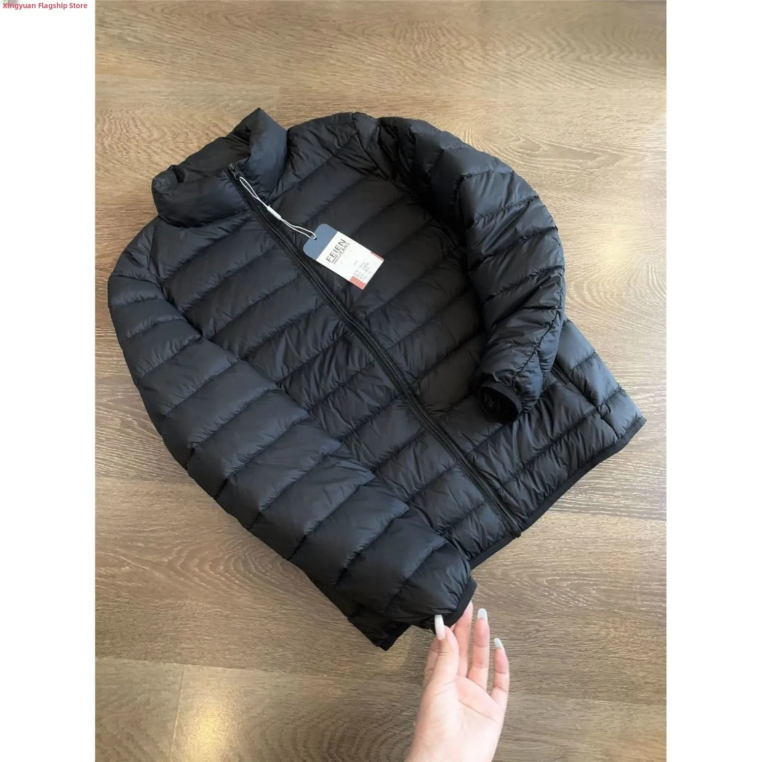 Ultra-Light 90 down Cotton Men's Jacket Stand Collar Warmth Lightweight Fashionable Fit Style Regular Length Autumn Season