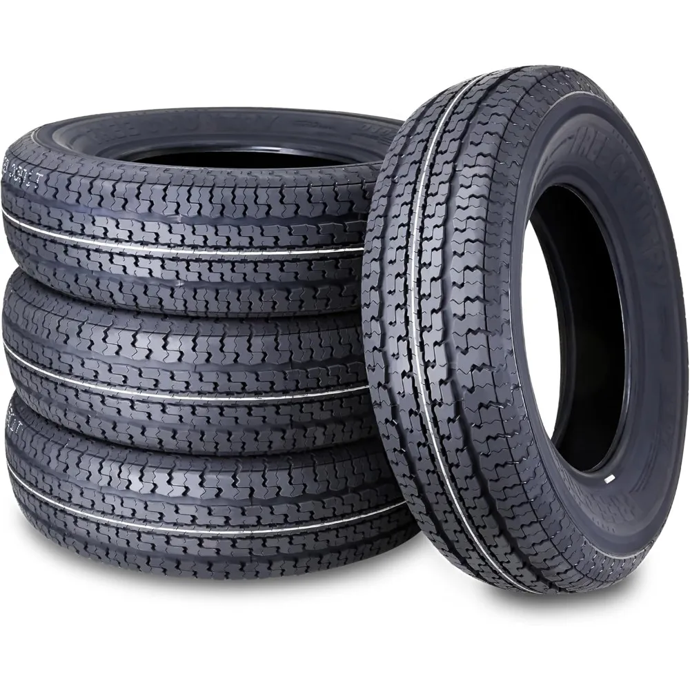 مجموعة عالية الجودة مكونة من 4 إطارات مقطورة شديدة التحمل ST205/75R15 205 75 15 نطاق تحميل 10 طبقات E حزام شعاعي مع واقي من الصلب، جديد